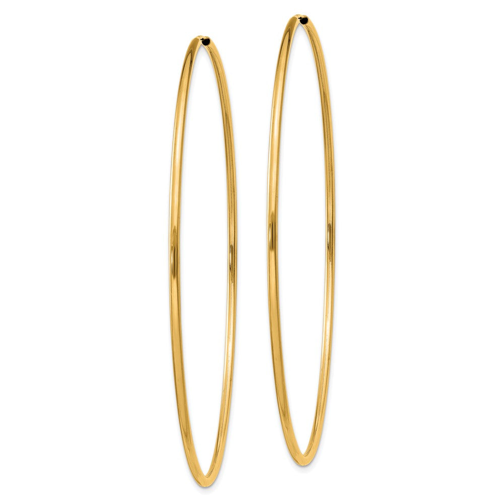 14k 1.5x64mm Polished Round Endless Tube Hoop Earrings