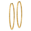 14k 1.5x40mm Satin Diamond-cut Endless Tube Hoop Earrings