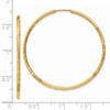 14k 1.5x40mm Satin Diamond-cut Endless Tube Hoop Earrings