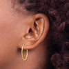 14k 1.5x20mm Satin Diamond-cut Endless Tube Hoop Earrings