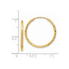 14k 1.5x20mm Satin Diamond-cut Endless Tube Hoop Earrings