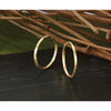 14k 1.5x20mm Satin Diamond-cut Endless Tube Hoop Earrings