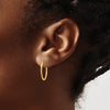 14k 1.5x17mm Satin Diamond-cut Endless Tube Hoop Earrings