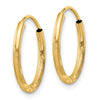 14k 1.5x14mm Satin Diamond-cut Endless Tube Hoop Earrings