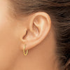 14k 1.5x14mm Satin Diamond-cut Endless Tube Hoop Earrings