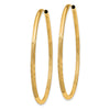 14k 2x40mm Satin Diamond-cut Endless Tube Hoop Earrings