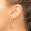 14k 2x40mm Satin Diamond-cut Endless Tube Hoop Earrings
