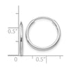 14k White Gold 1.5x16mm Polished Endless Tube Hoop Earrings