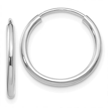 14k White Gold 1.5x16mm Polished Endless Tube Hoop Earrings