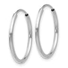 14k White Gold 1.5x17mm Polished Endless Tube Hoop Earrings