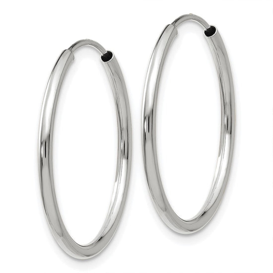 14k White Gold 1.5x23mm Polished Endless Tube Hoop Earrings