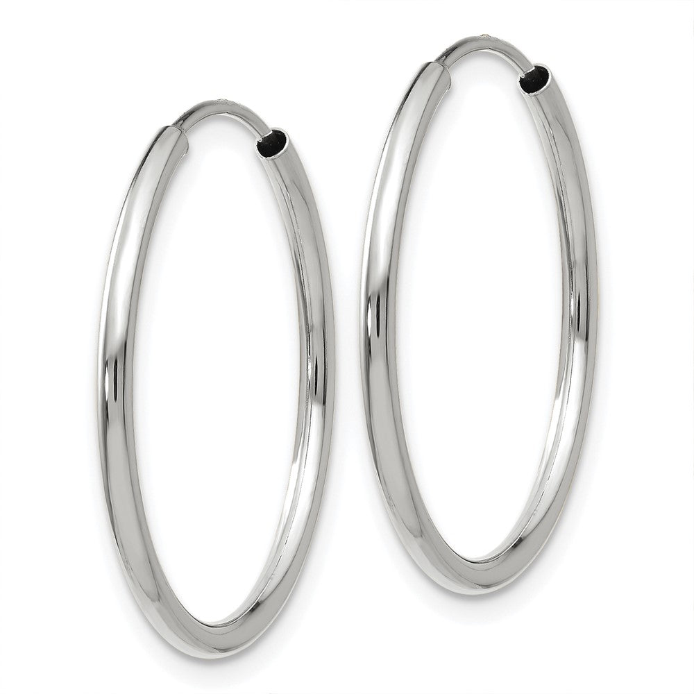 14k White Gold 1.5x23mm Polished Endless Tube Hoop Earrings