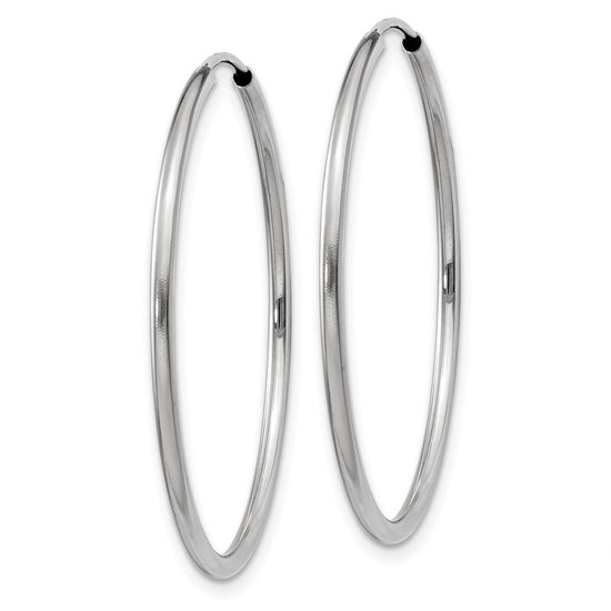 14k White Gold 1.5x30mm Polished Endless Tube Hoop Earrings