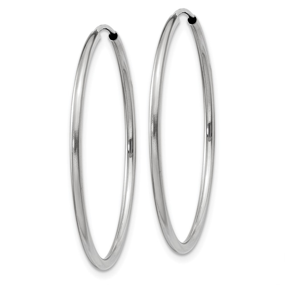 14k White Gold 1.5x30mm Polished Endless Tube Hoop Earrings