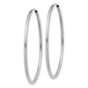 14k White Gold 1.5x38mm Polished Endless Tube Hoop Earrings