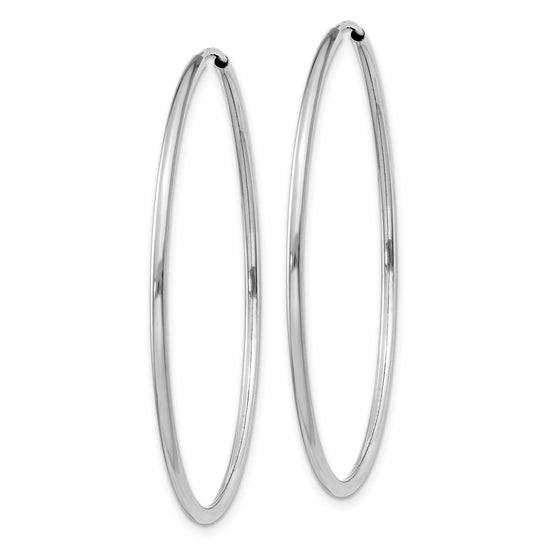 14k White Gold 1.5x40mm Polished Endless Tube Hoop Earrings