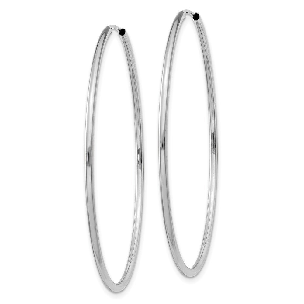 14k White Gold 1.5x45mm Polished Endless Tube Hoop Earrings