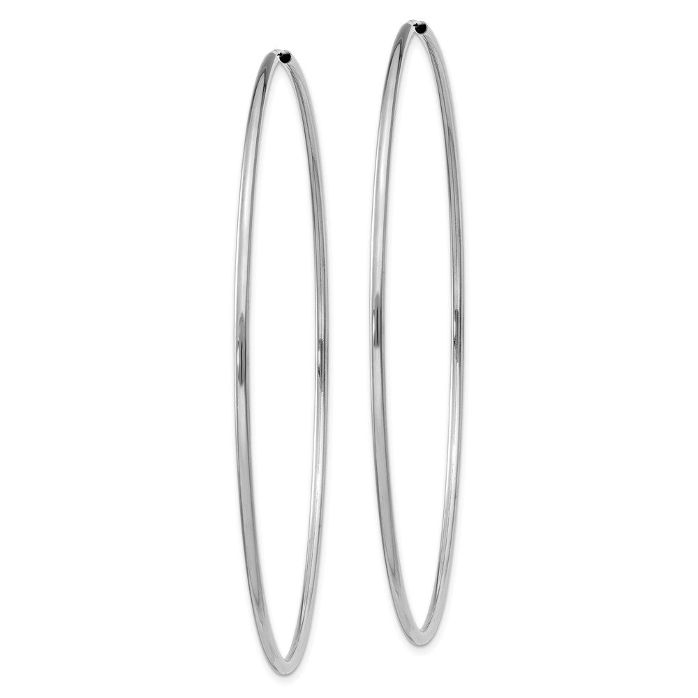 14k White Gold 1.5x64mm Polished Endless Tube Hoop Earrings