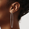14k White Gold 1.5x64mm Polished Endless Tube Hoop Earrings