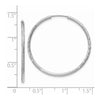 14k White Gold 1.5x30mm Satin Diamond-cut Endless Tube Hoop Earrings