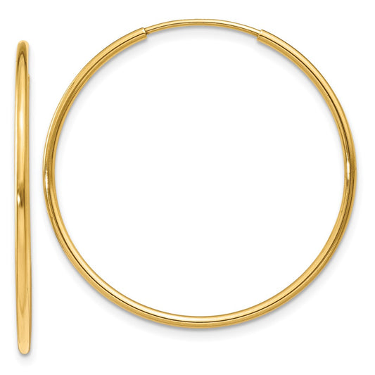 14k 1.2x30mm Polished Endless Tube Hoop Earrings