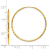 14k 1.2x30mm Satin Diamond-cut Endless Tube Hoop Earrings