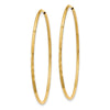 14k 1.2x40mm Satin Diamond-cut Endless Tube Hoop Earrings