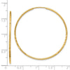 14k 1.2x40mm Satin Diamond-cut Endless Tube Hoop Earrings