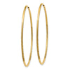 14k 1.2x45mm Satin Diamond-cut Endless Tube Hoop Earrings
