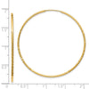 14k 1.2x45mm Satin Diamond-cut Endless Tube Hoop Earrings
