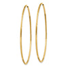 14k 1.2x50mm Satin Diamond-cut Endless Tube Hoop Earrings