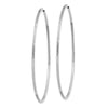 14K White Gold 1.2x50mm Satin Diamond-cut Endless Tube Hoop Earrings