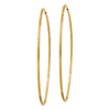 14k 1.2x60mm Satin Diamond-cut Endless Tube Hoop Earrings