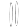 14K White Gold 1.2x60mm Satin Diamond-cut Endless Tube Hoop Earrings