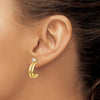 14K Polished J-Hoop Jackets with 4mm CZ Stud Earrings