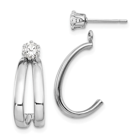 Gold Earring Jackets with CZ Studs