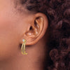 14K Polished J-Hoop Jackets with 4mm CZ Stud Earrings