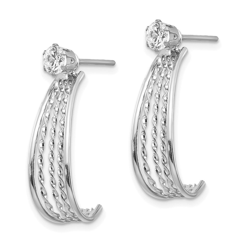 Gold Earring Jackets with CZ Studs