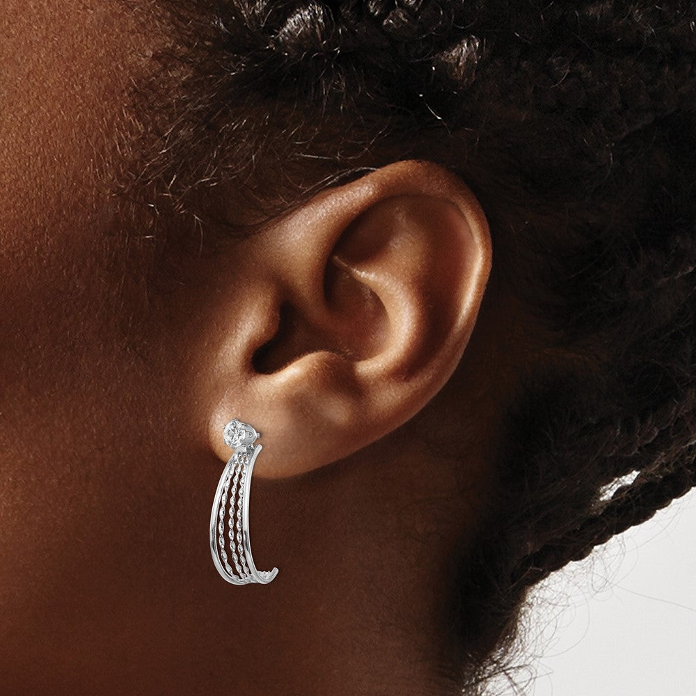 Gold Earring Jackets with CZ Studs