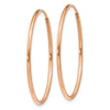 14k Rose Gold 1.2x30mm Polished Endless Tube Hoop Earrings