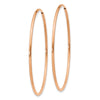 14k Rose Gold 1.2x40mm Polished Endless Tube Hoop Earrings