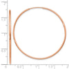 14k Rose Gold 1.2x40mm Polished Endless Tube Hoop Earrings