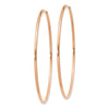 14k Rose Gold 1.2x46mm Polished Endless Tube Hoop Earrings