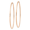 14k Rose Gold 1.2x54mm Polished Endless Tube Hoop Earrings