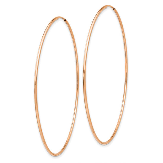 14k Rose Gold 1.2x69mm Polished Endless Hoop Earrings