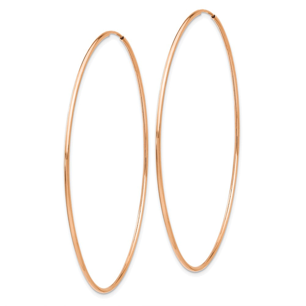 14k Rose Gold 1.2x69mm Polished Endless Hoop Earrings