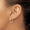 14k Rose Gold 2x17mm Polished Round Endless Hoop Earrings