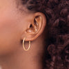 14k Rose Gold 2x25mm Polished Round Endless Hoop Earrings