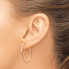 14k Rose Gold 2x30mm Polished Round Endless Hoop Earrings