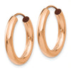 14k Rose Gold 3.00x20mm Polished Endless Tube Hoop Earrings
